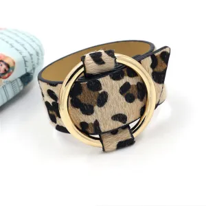 Coffee Polyurethane & 18K Gold-Plated Leopard-Print Bracelet