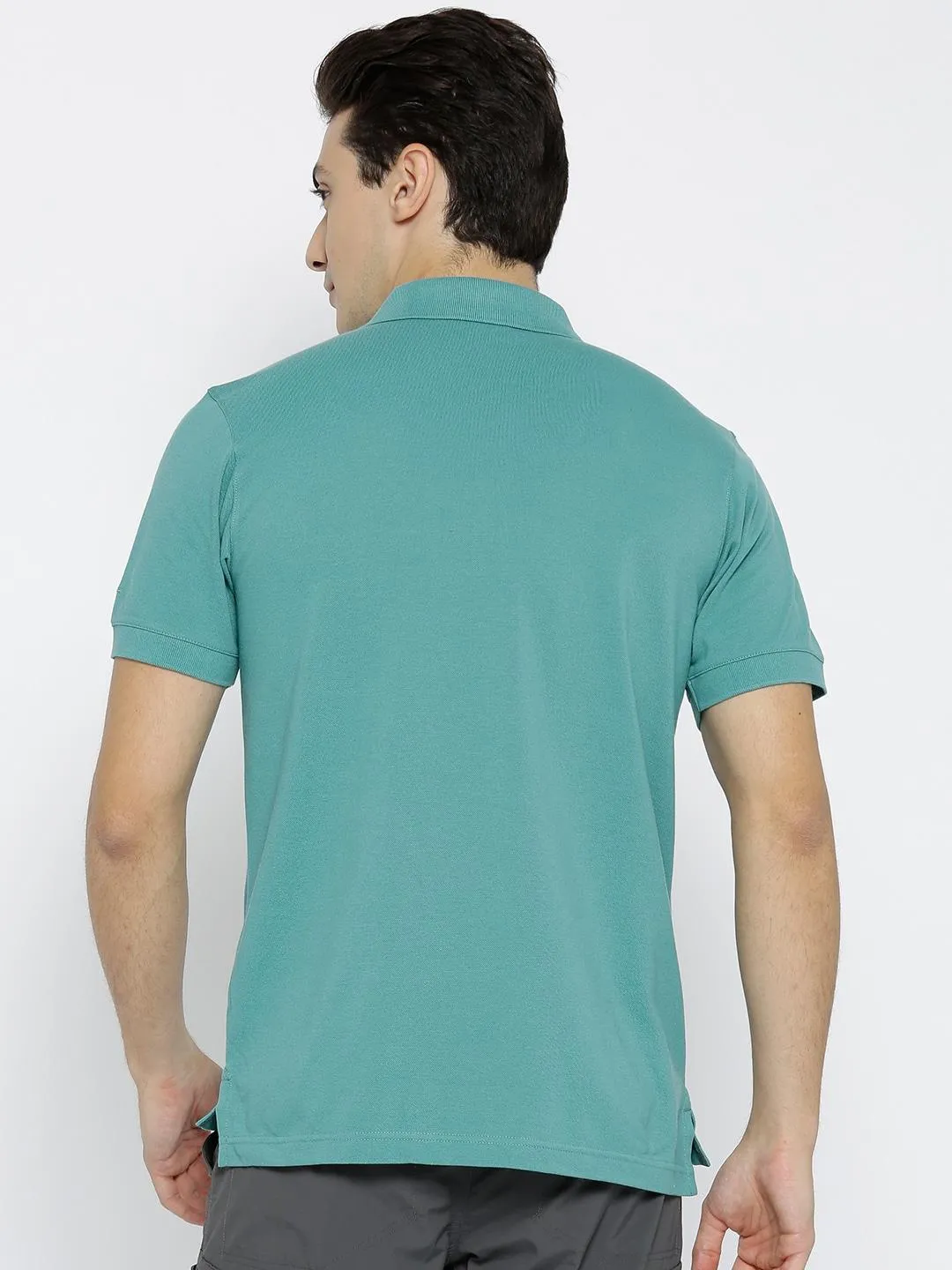 Columbia Men Green Cascade Range Solid Polo T-Shirt