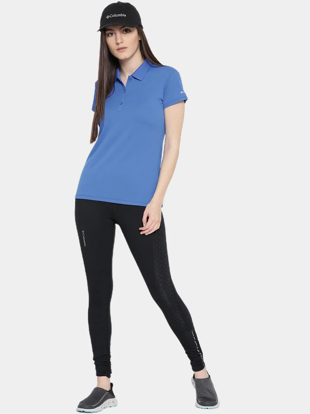 Columbia Women Blue Innisfree SS Polo T-Shirt