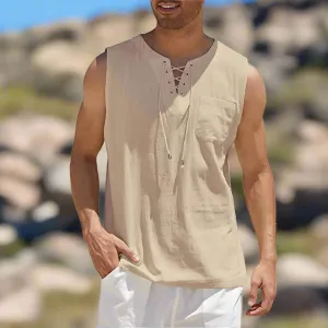 Cotton Linen Sleeveless Vest
