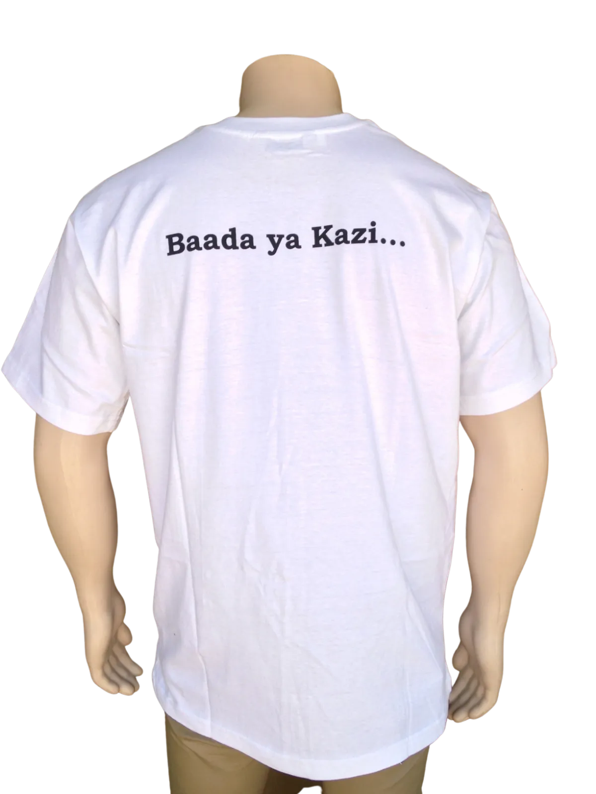 Cotton T-shirt Tusker Beer Print Comfortable Round Neck White Unisex Kenyan Made