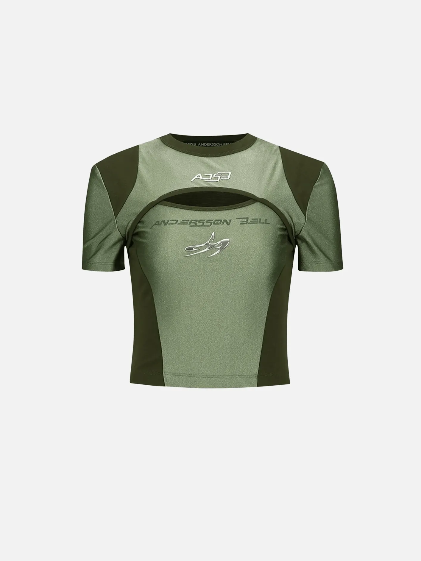 Cut-Out Racing T-Shirts - Khaki