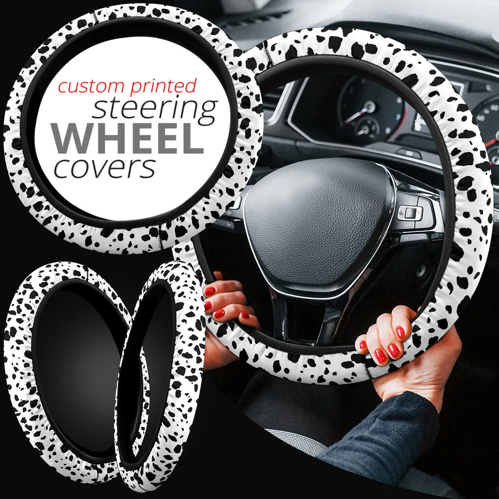 Dalmatian Spots Steering Wheel Cover