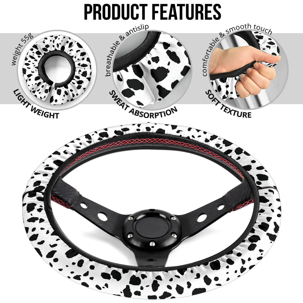 Dalmatian Spots Steering Wheel Cover