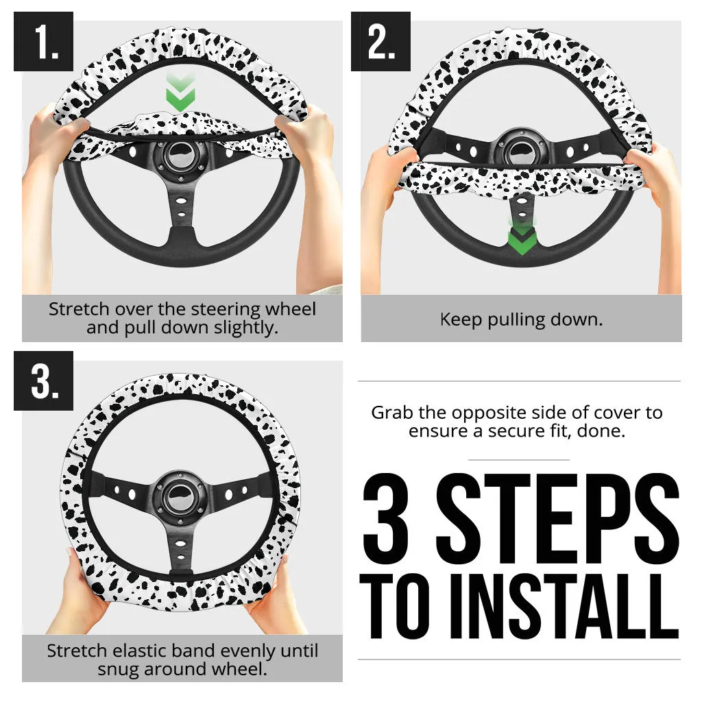 Dalmatian Spots Steering Wheel Cover