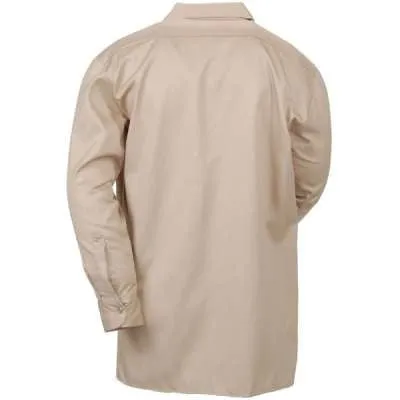 Dickies Shirts: Men's Twill Long Sleeve Work Shirt - Khaki