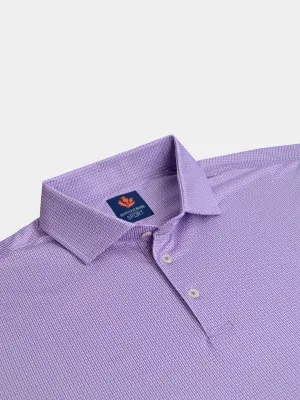 Donald Ross Sport Fit Mens Short Sleeve Glen Polo - VERBENA/WHITE