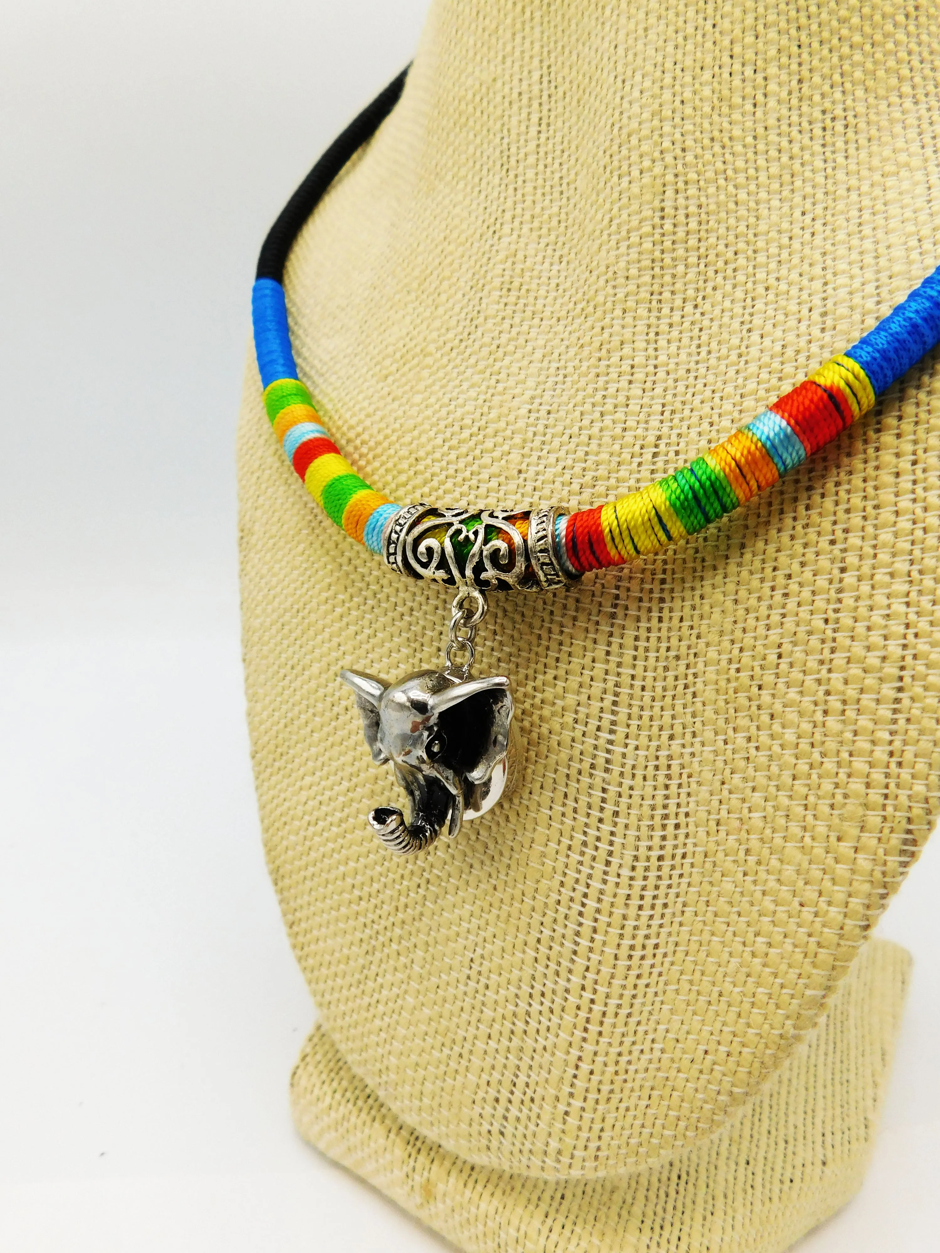 Elephant Necklaces Blue Black Women Colorful Gift Ideas