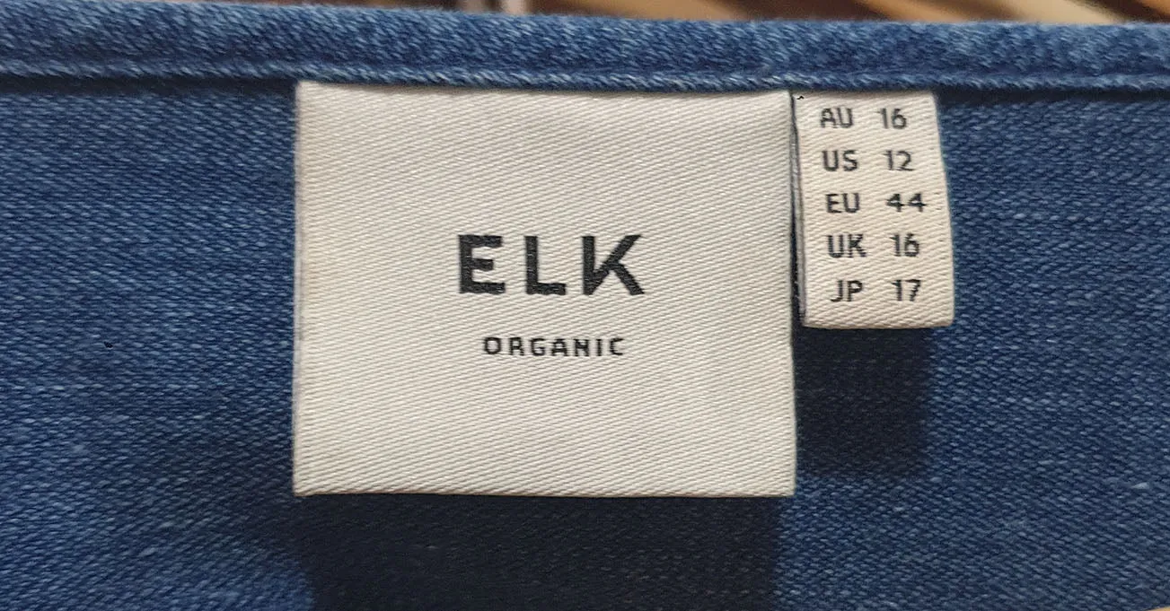Elk denim cotton linen dress size 16