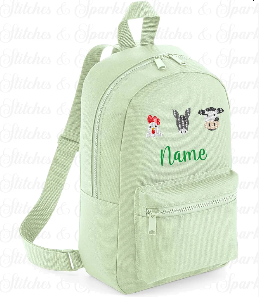 Embroidered Farm Animals Backpack