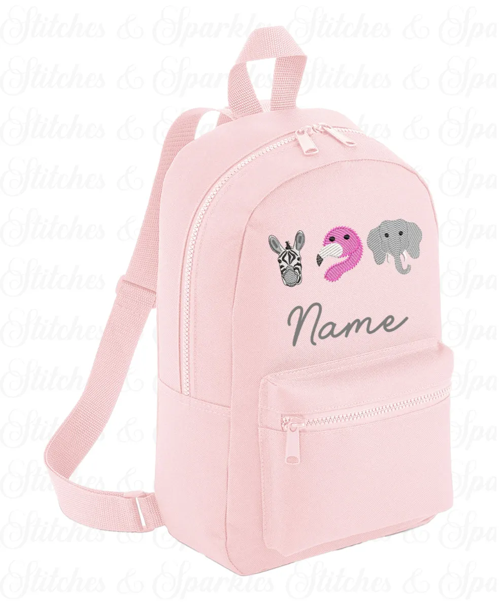 Embroidered Safari Animals Backpack