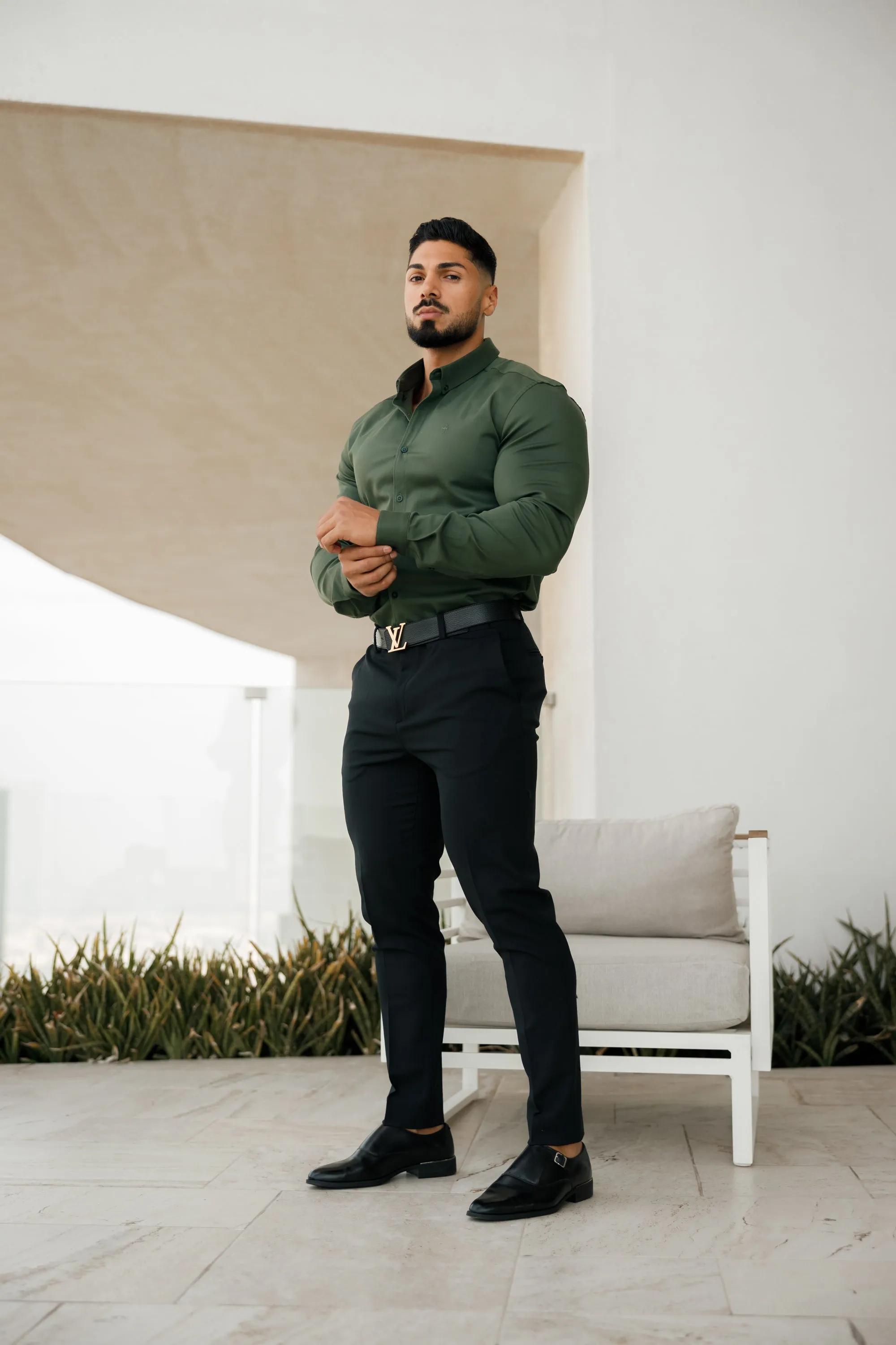 Father Sons Super Slim Stretch Khaki Denim Long Sleeve - FS211