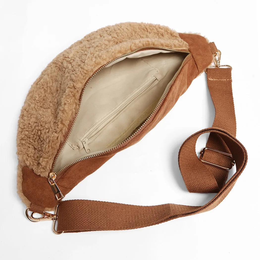 Faux Sherpa Sling Bag