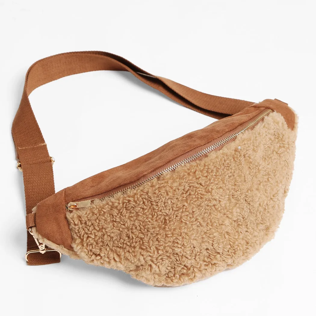 Faux Sherpa Sling Bag