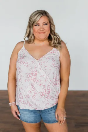Find Your Purpose V-Neck Wrap Tank Top- Pink