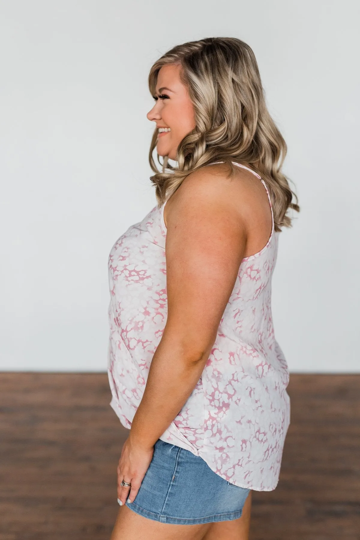Find Your Purpose V-Neck Wrap Tank Top- Pink