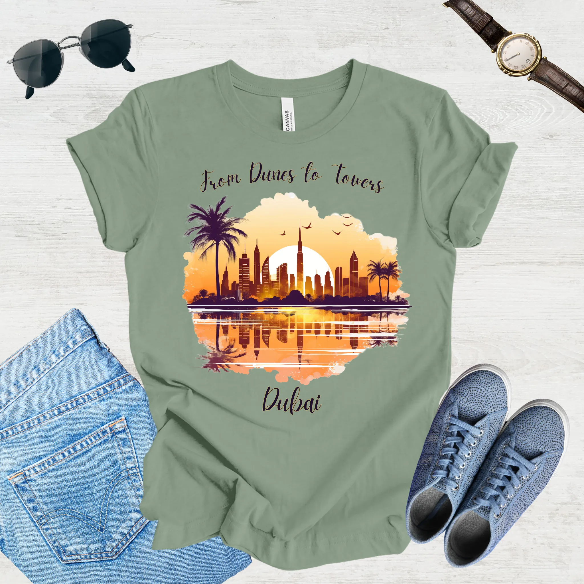 From Dunes to Towers: Dubai Adventure Tee
