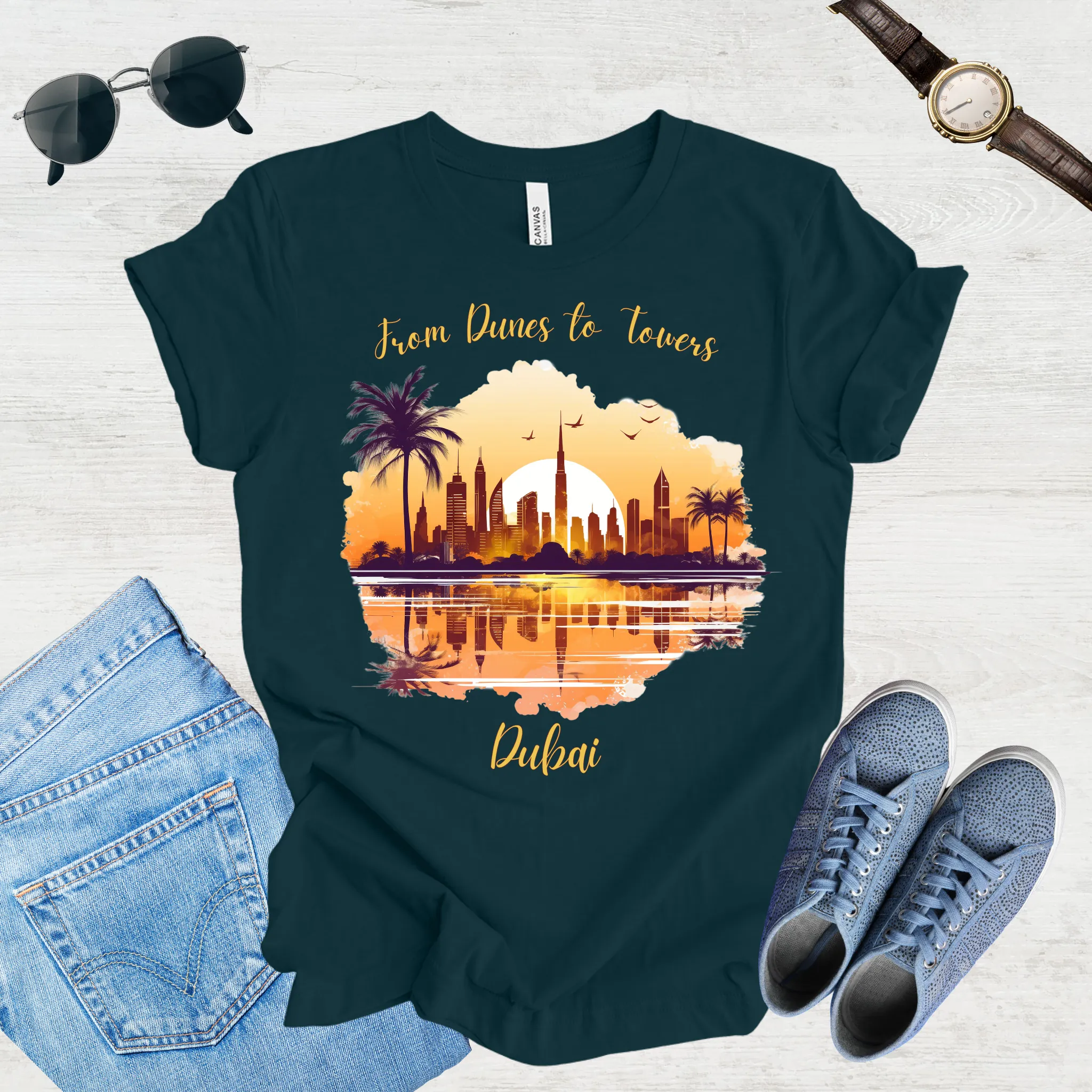 From Dunes to Towers: Dubai Adventure Tee