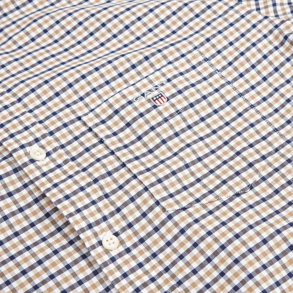 GANT Warm Khaki Oxford 3 Color Gingham Button Down Shirt 3056500 Size M NWT