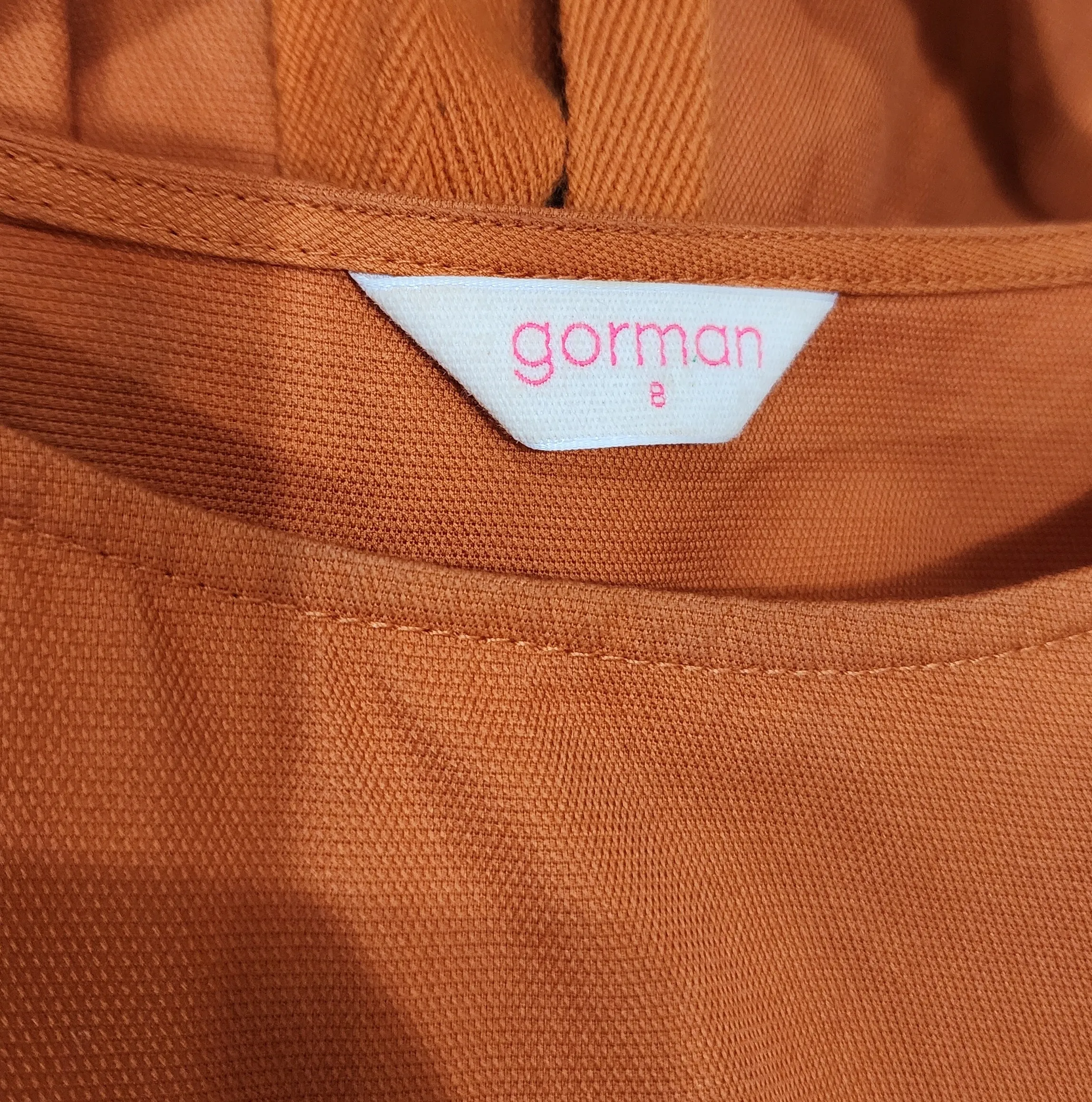 Gorman orange midi dress size 8