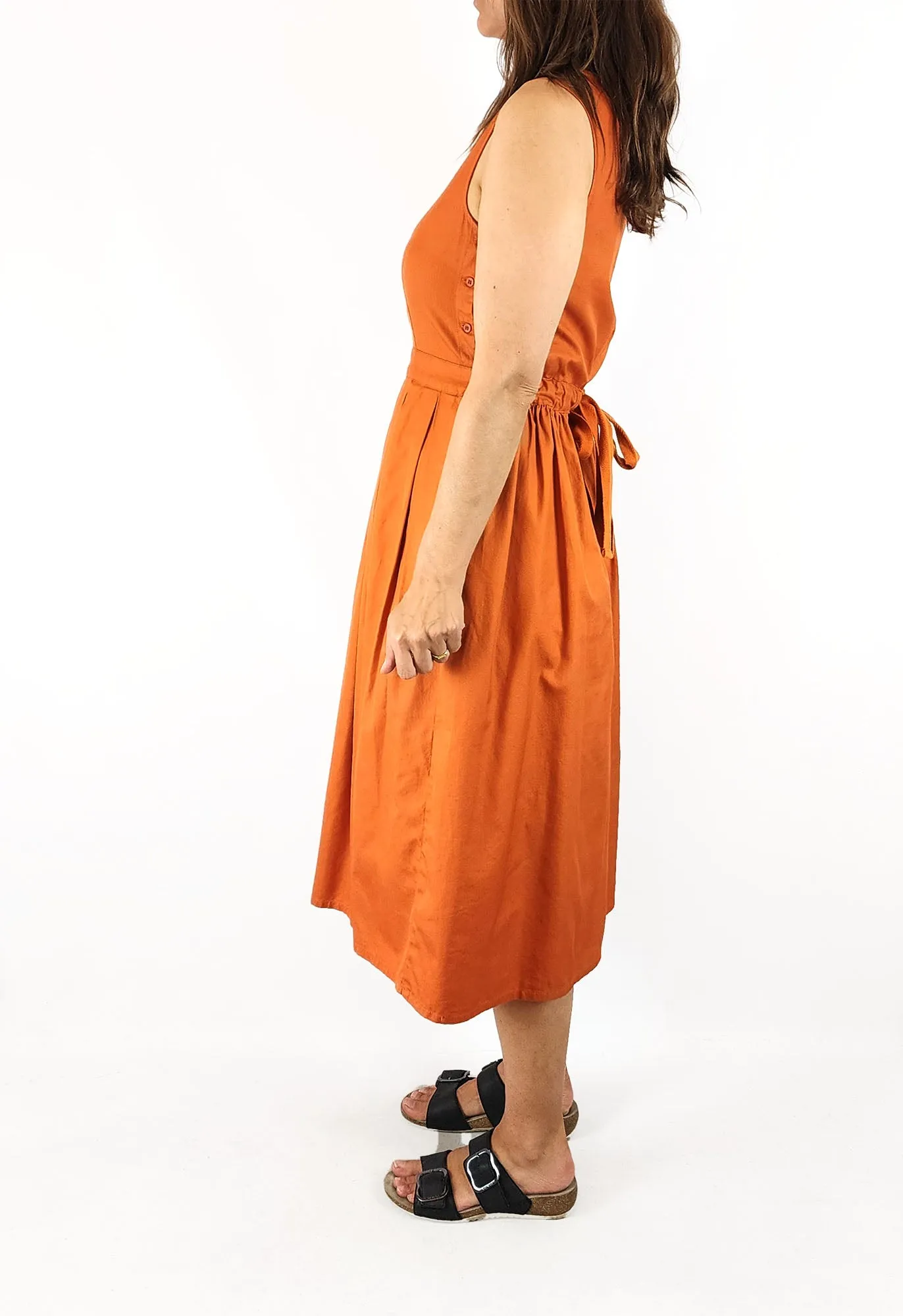 Gorman orange midi dress size 8