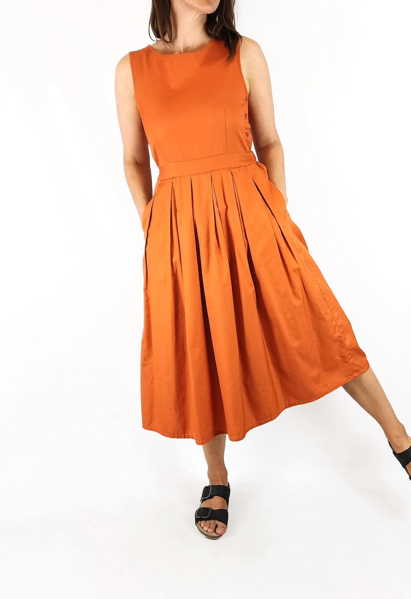 Gorman orange midi dress size 8
