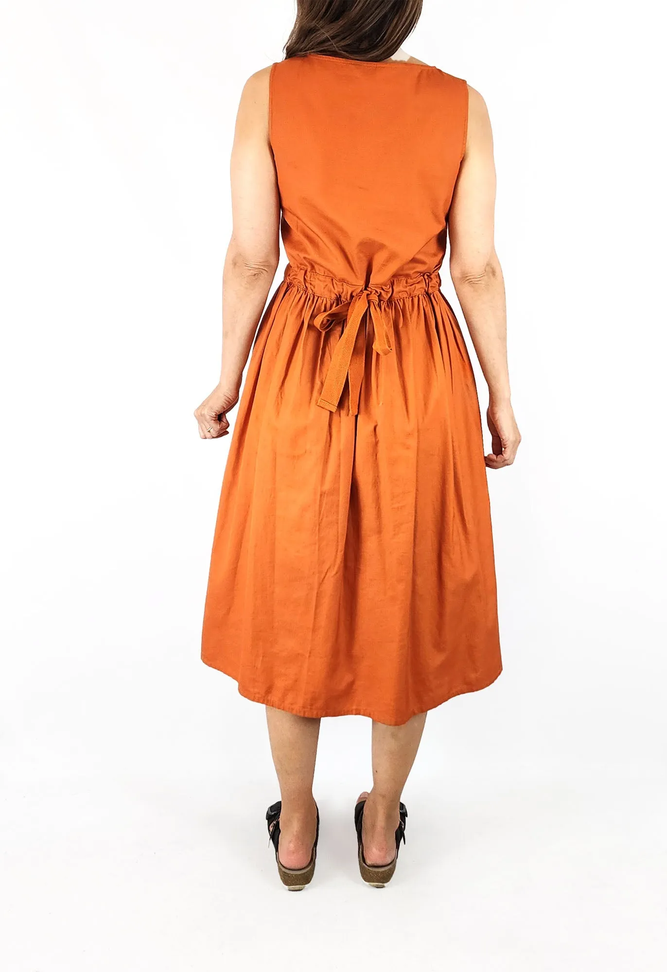 Gorman orange midi dress size 8