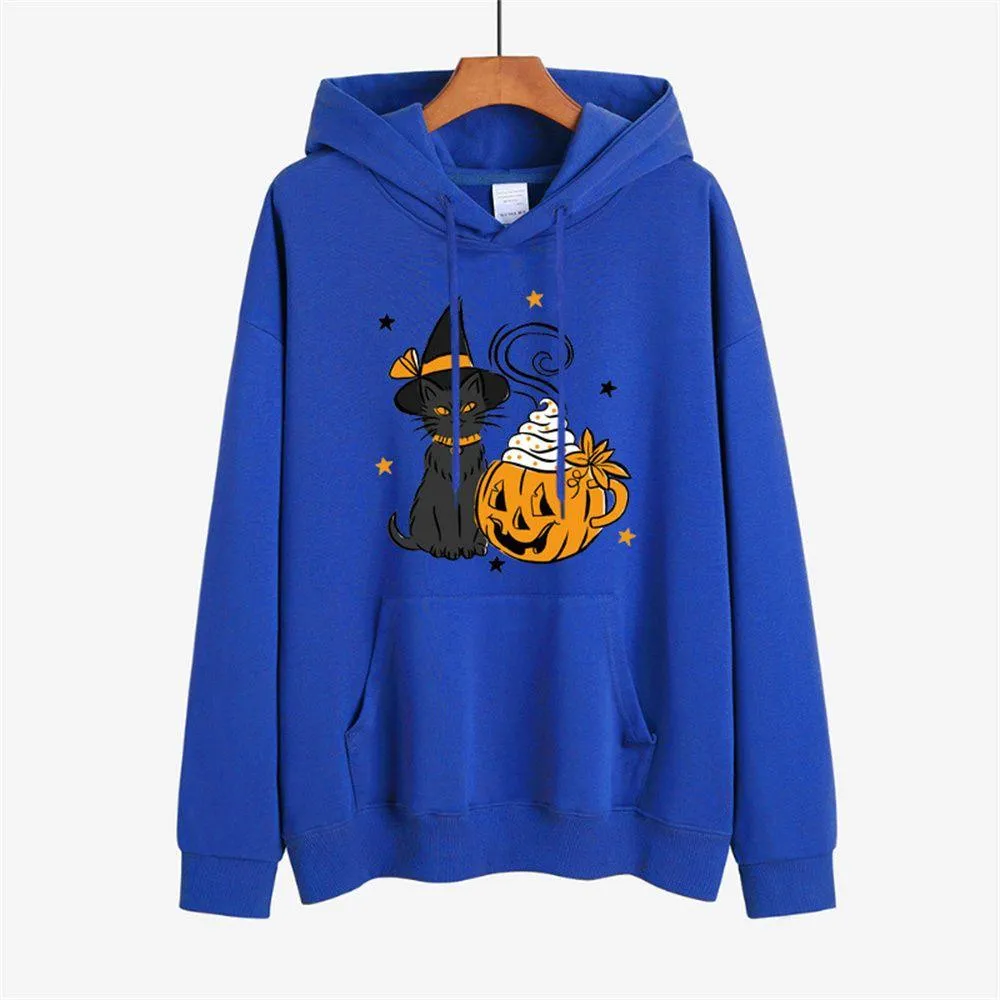 Graphic Hoodies Black Cat