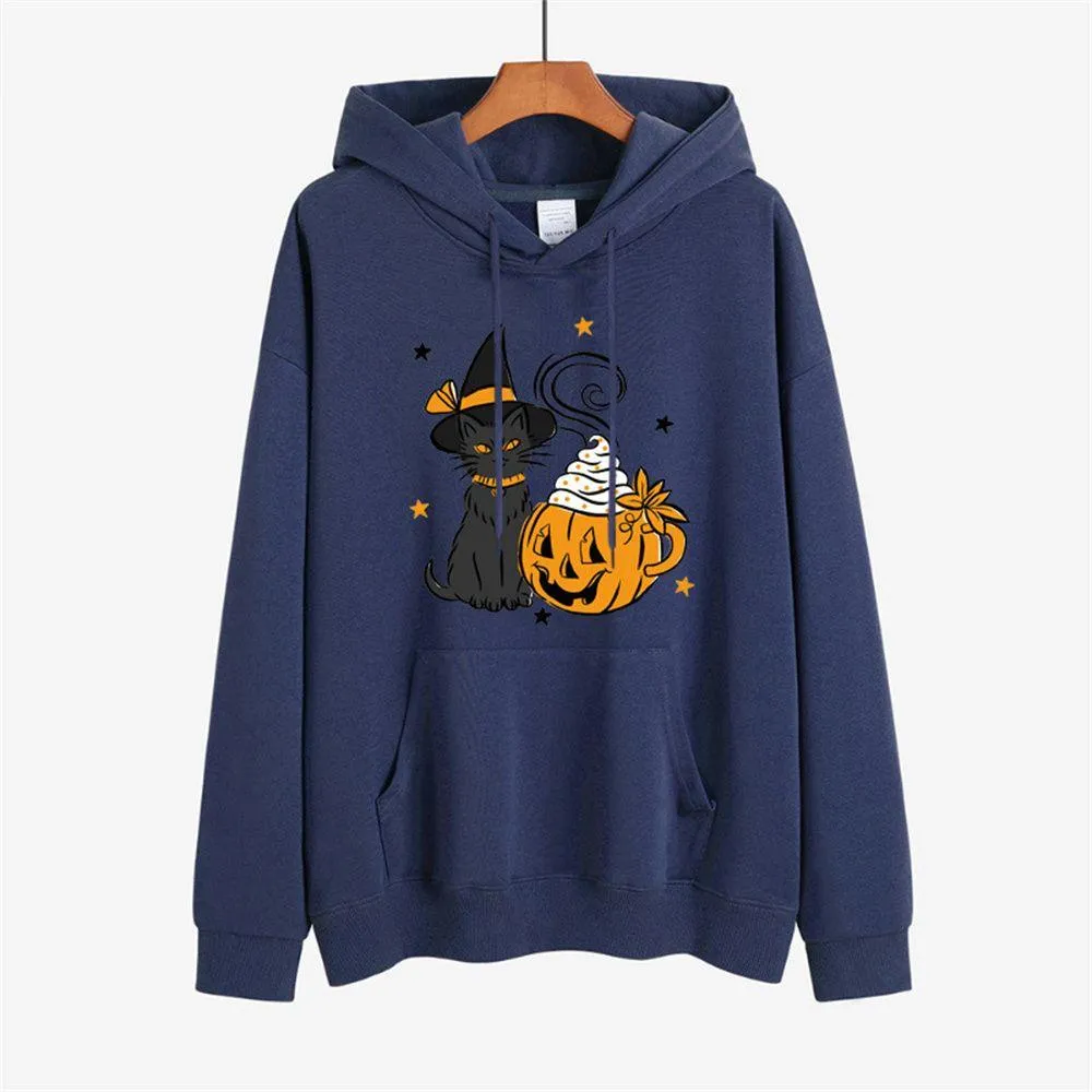 Graphic Hoodies Black Cat