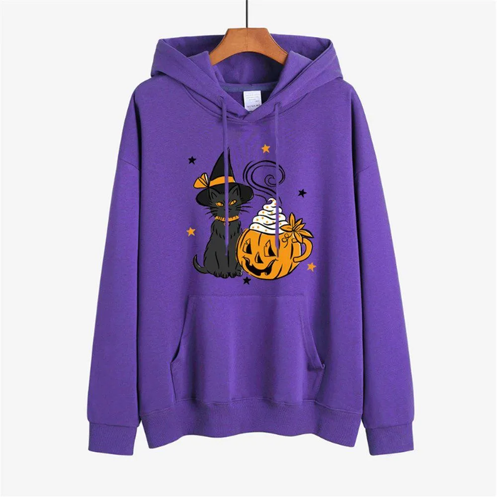 Graphic Hoodies Black Cat