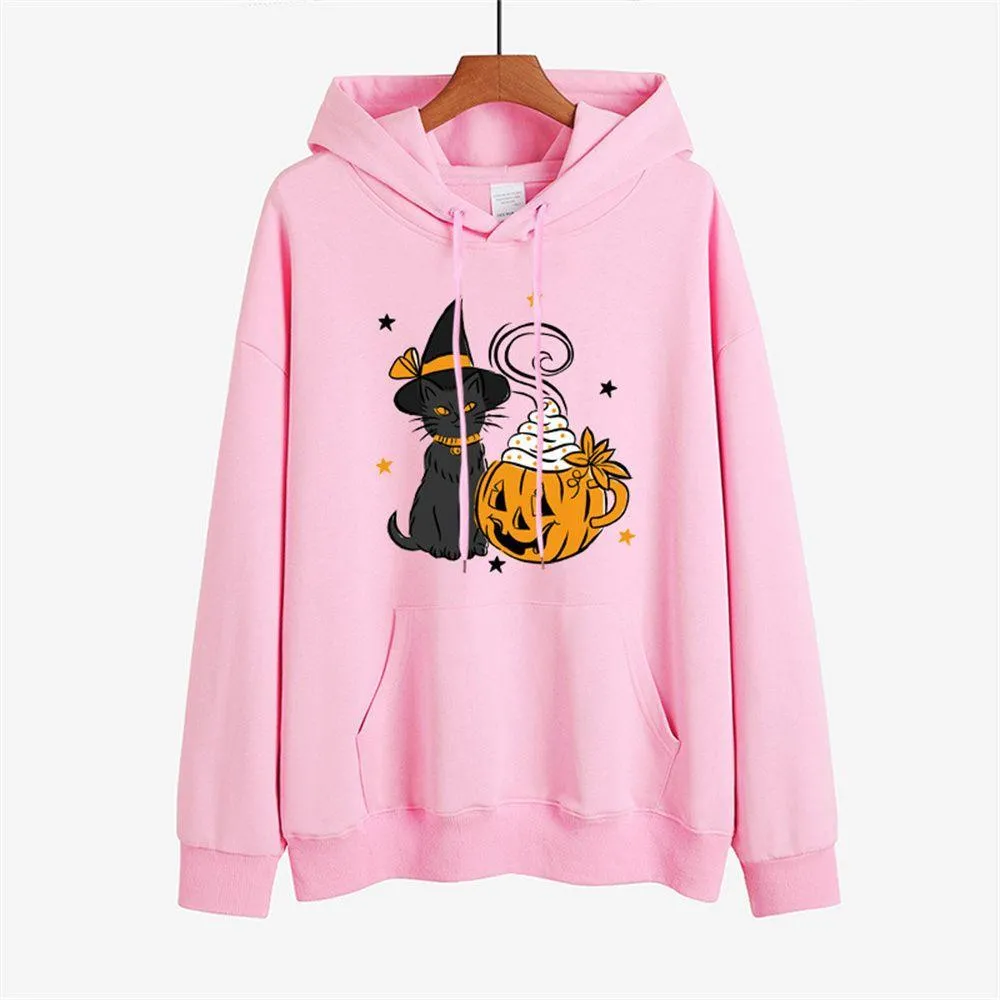 Graphic Hoodies Black Cat