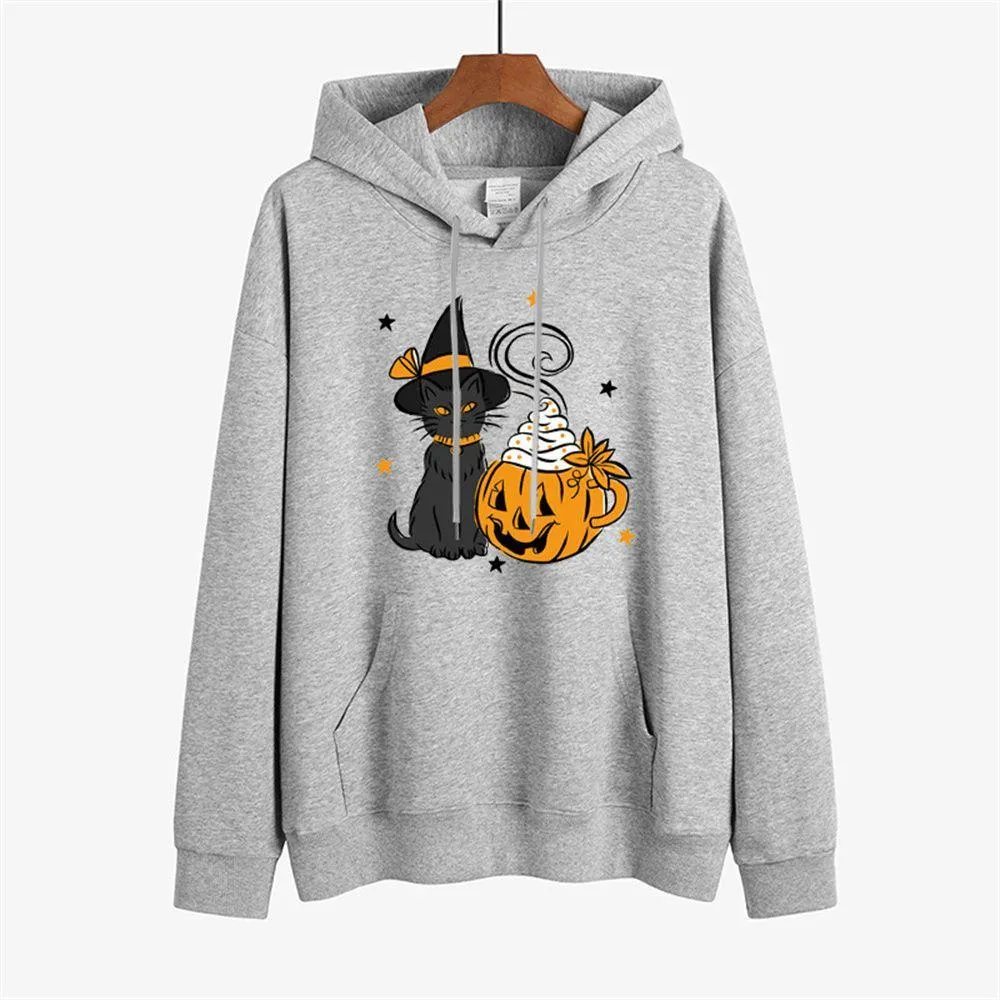 Graphic Hoodies Black Cat