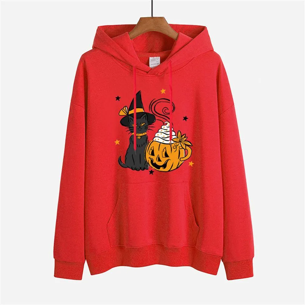 Graphic Hoodies Black Cat