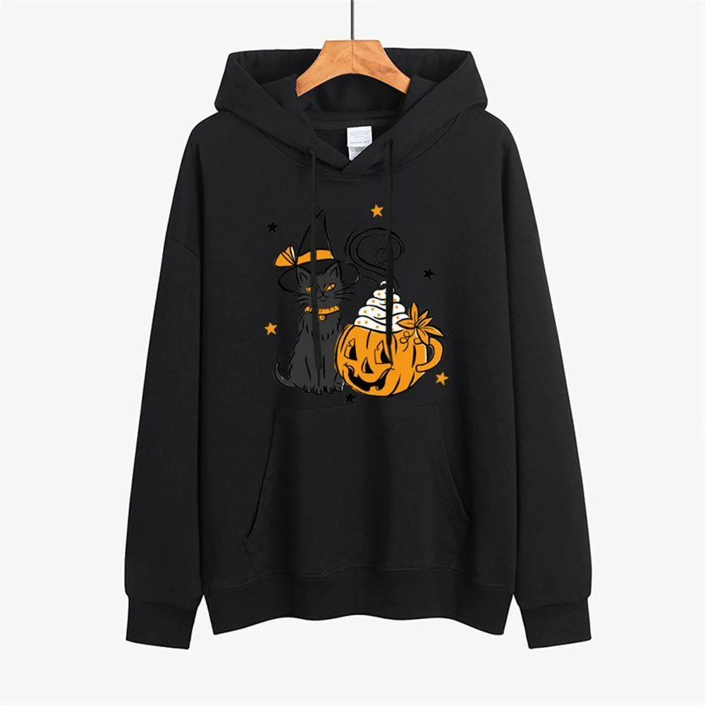 Graphic Hoodies Black Cat