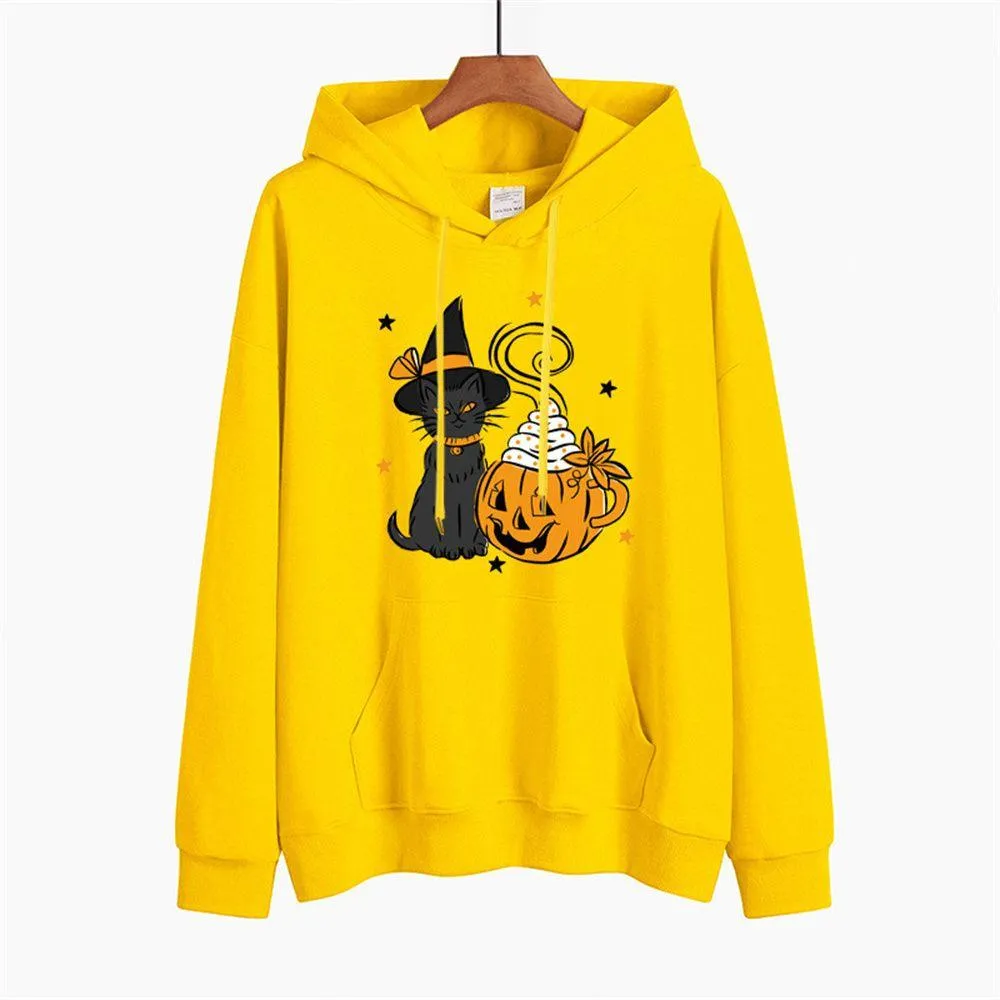 Graphic Hoodies Black Cat