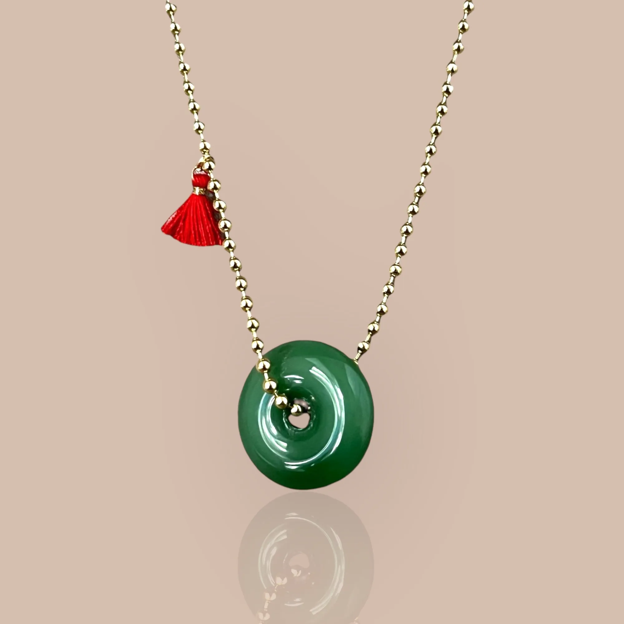 Green Jade Disc Necklace