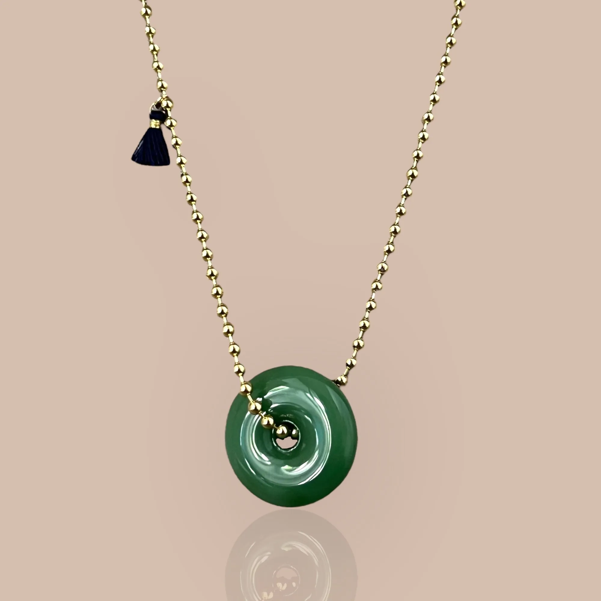 Green Jade Disc Necklace