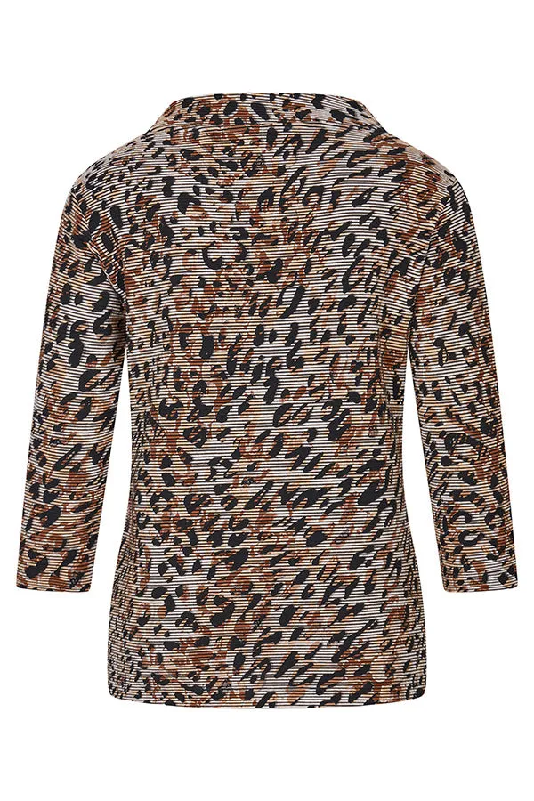 GREY ANIMAL PRINT T-SHIRT