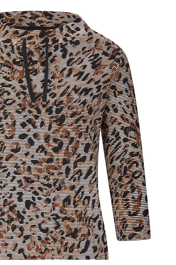 GREY ANIMAL PRINT T-SHIRT