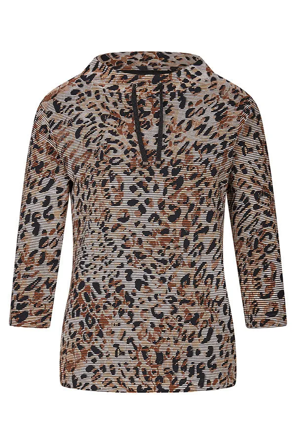 GREY ANIMAL PRINT T-SHIRT