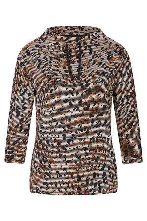 GREY ANIMAL PRINT T-SHIRT