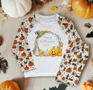 Halloween Peter Rabbit Inspired Personalised Kids Pyjamas Set