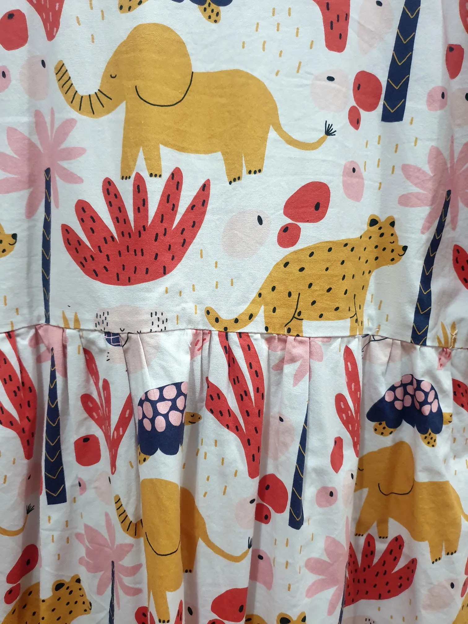 Handmade fun animal print dress, fits 12-14