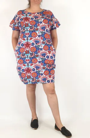Handmade unique print dress size L