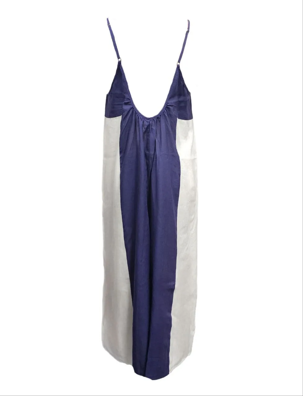 HoodLamb Women's Navy Wide Contrast Midi Hemp Jumper 420 NWT