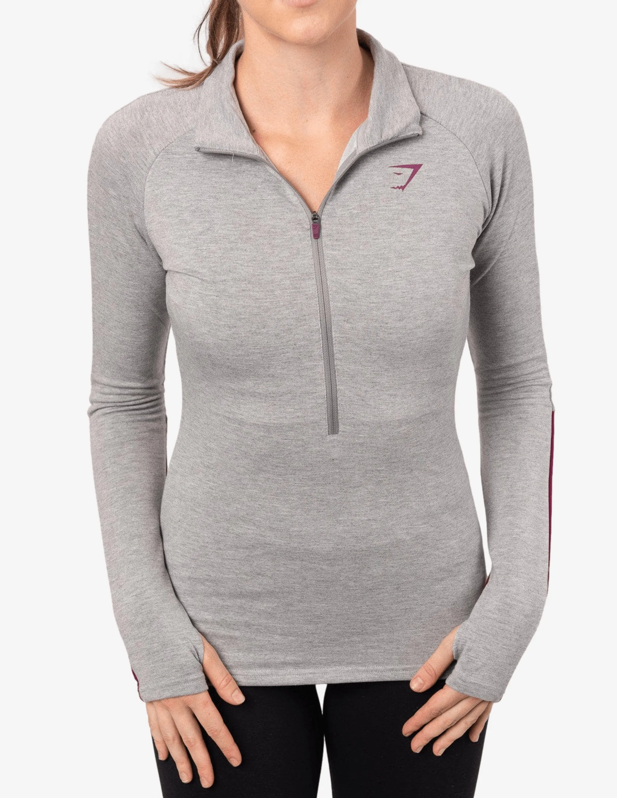 IMPULSE PULLOVER LIGHT GREY MARL/PLUM