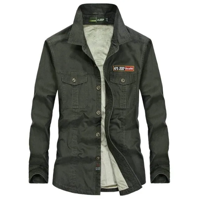 JEEP Military Army Trustworthy transactions Men's Sleeve Long Shirts Secure AFS
