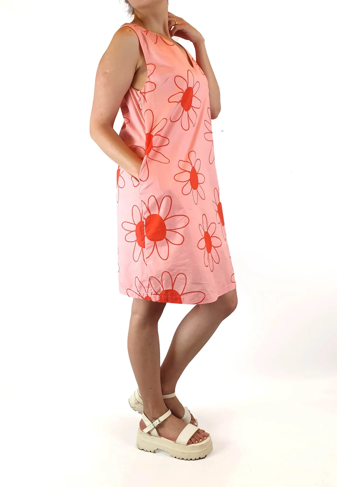 Jericho Road pink flower print sleeveless dress size 10