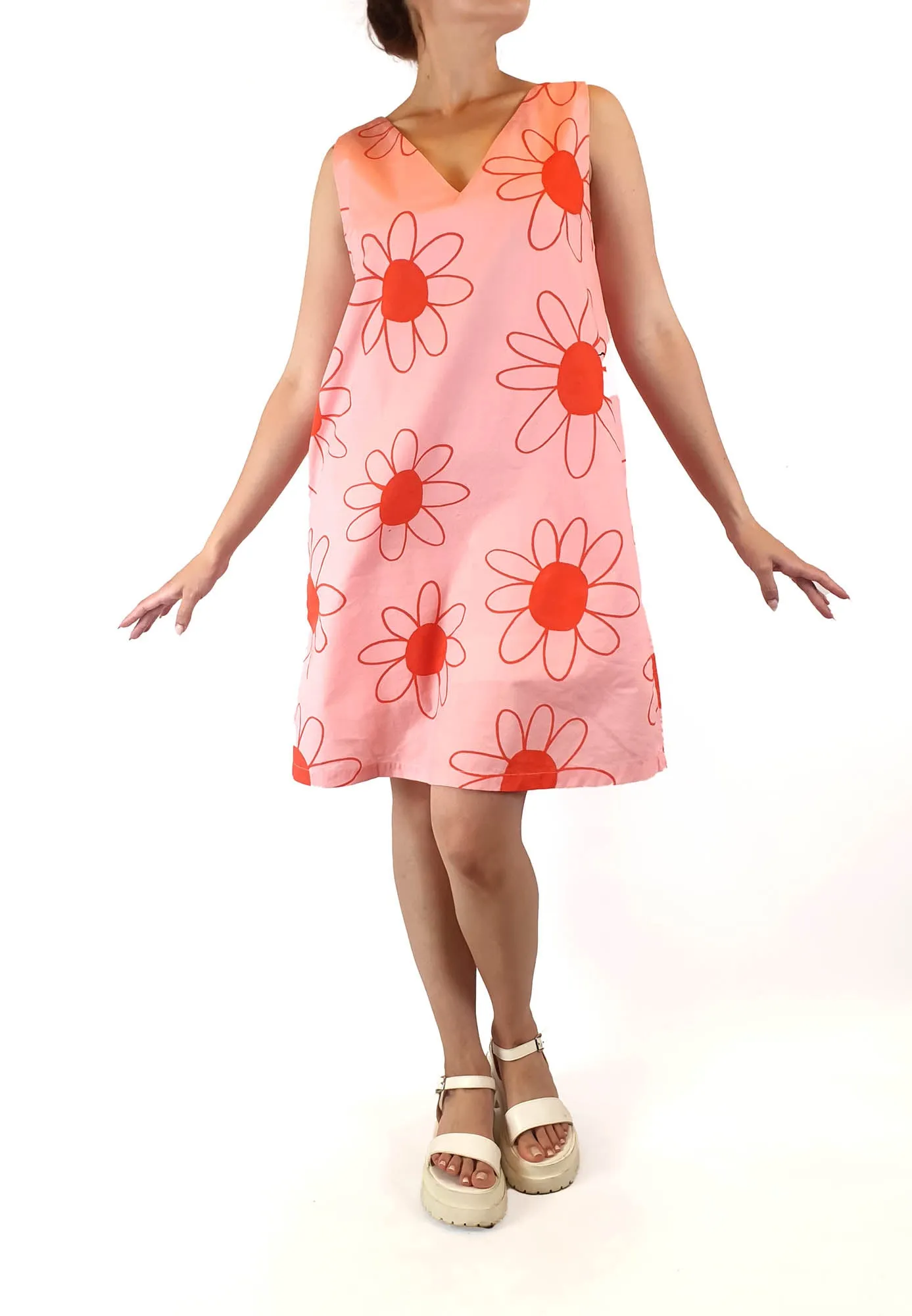 Jericho Road pink flower print sleeveless dress size 10