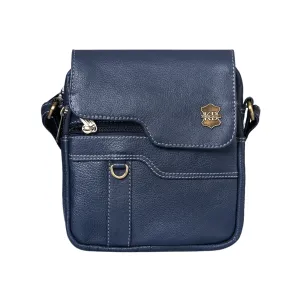 Kuger-Brent Aspen Navy Genuine Leather Unisex Sling Bag